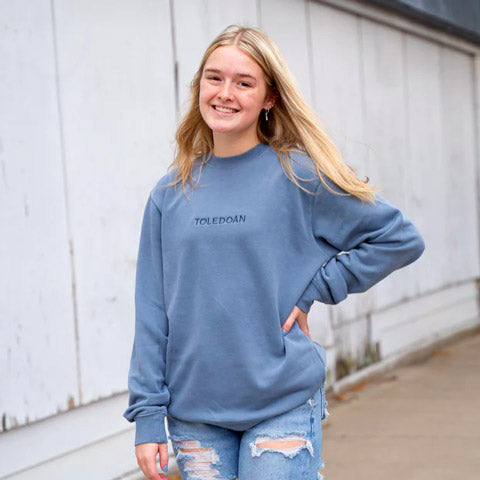 Custom embroidered outlet crewneck sweatshirts